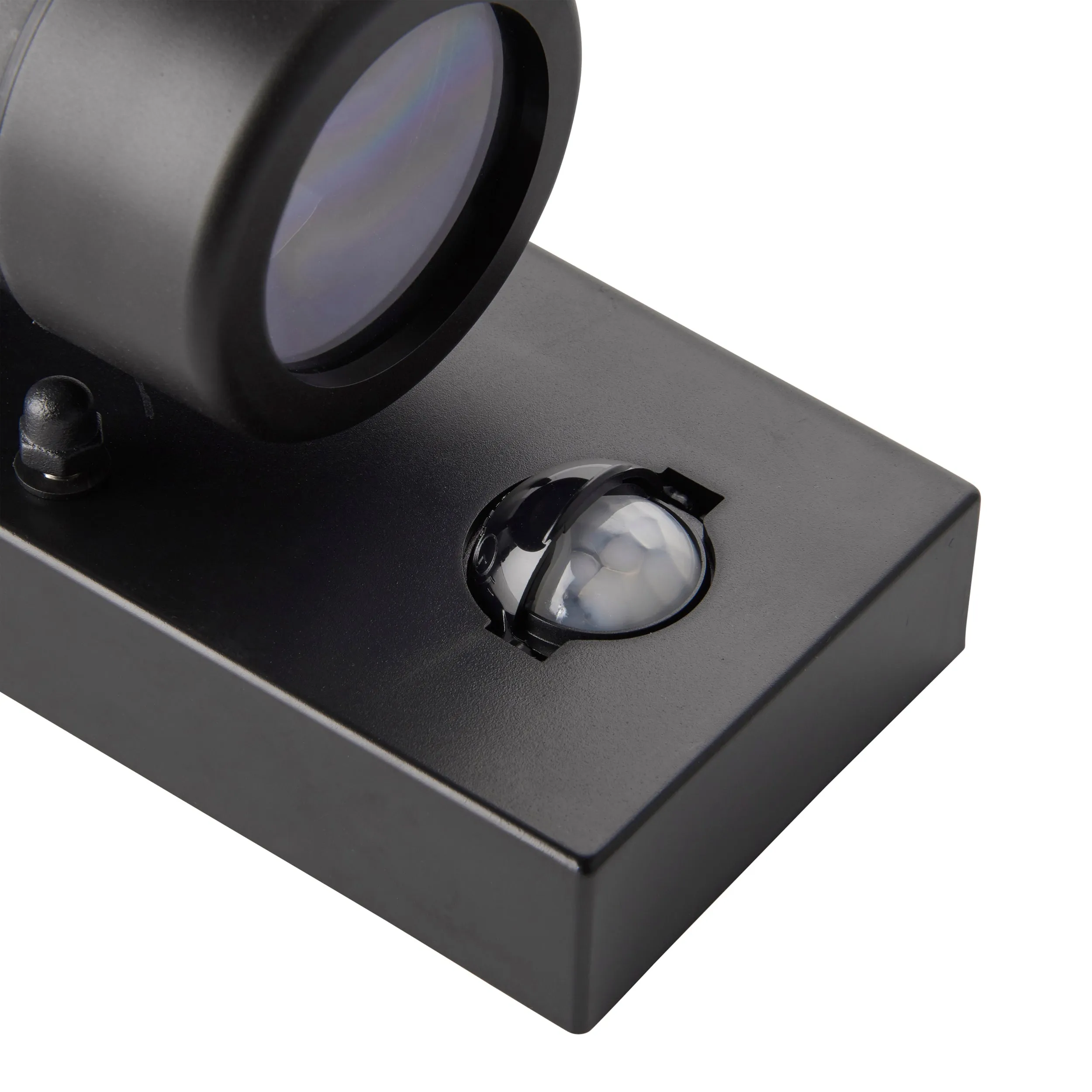 Saxby 81011 Icarus PIR 2lt wall IP44 7W Black polypropylene & clear pc 2 x 7W LED GU10 (Required)