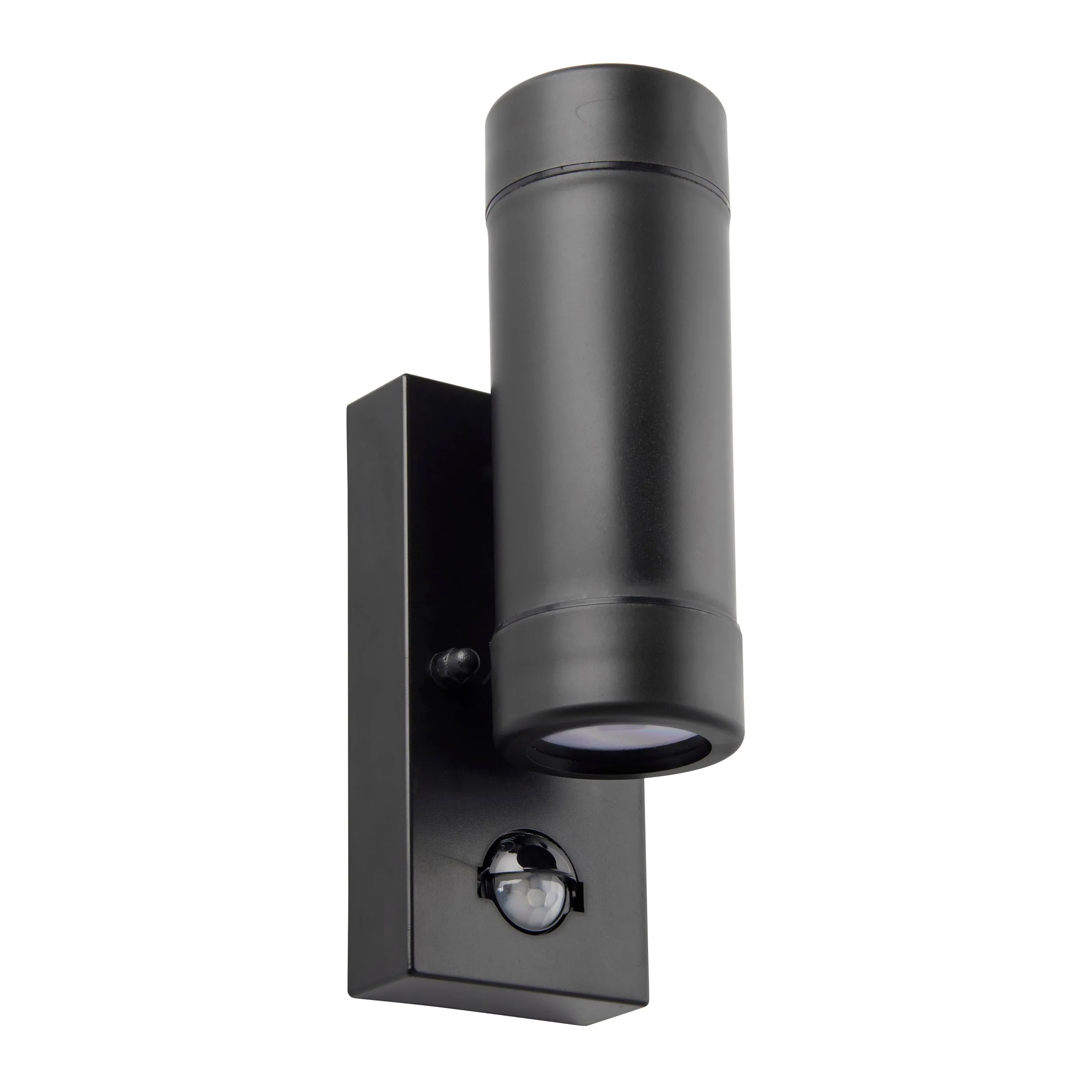 Saxby 81011 Icarus PIR 2lt wall IP44 7W Black polypropylene & clear pc 2 x 7W LED GU10 (Required)