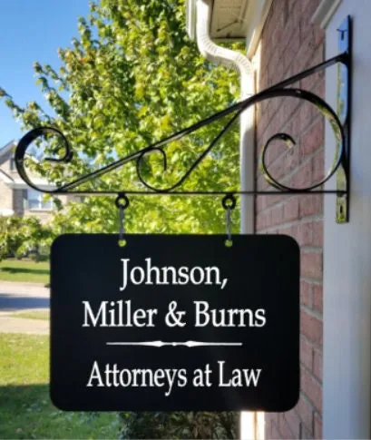 Scroll Bracket with Custom 14 x 10"" Outdoor Metal Sign - 18" Perfect  for Businesses, House Signs and more!