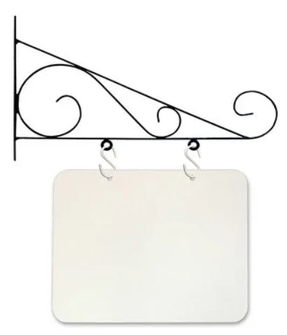 Scroll Bracket with Custom 14 x 10"" Outdoor Metal Sign - 18" Perfect  for Businesses, House Signs and more!