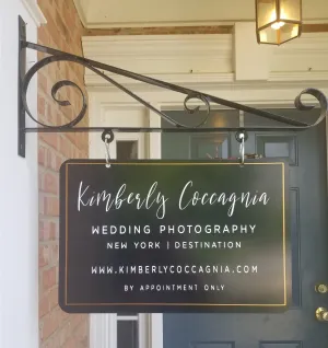Scroll Bracket with Custom 14 x 10"" Outdoor Metal Sign - 18" Perfect  for Businesses, House Signs and more!