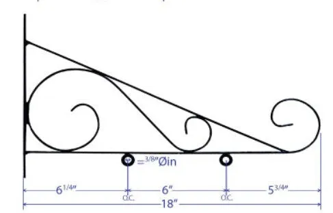 Scroll Bracket with Custom 14 x 10"" Outdoor Metal Sign - 18" Perfect  for Businesses, House Signs and more!