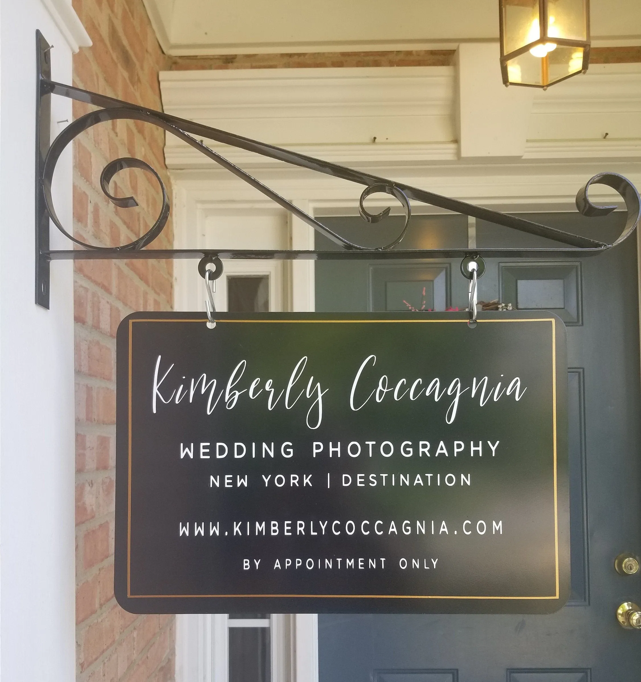Scroll Bracket with Custom 14 x 10"" Outdoor Metal Sign - 18" Perfect  for Businesses, House Signs and more!