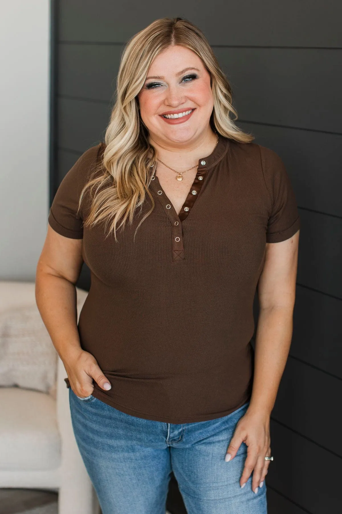Seeking Adventure Short Sleeve Top- Brown