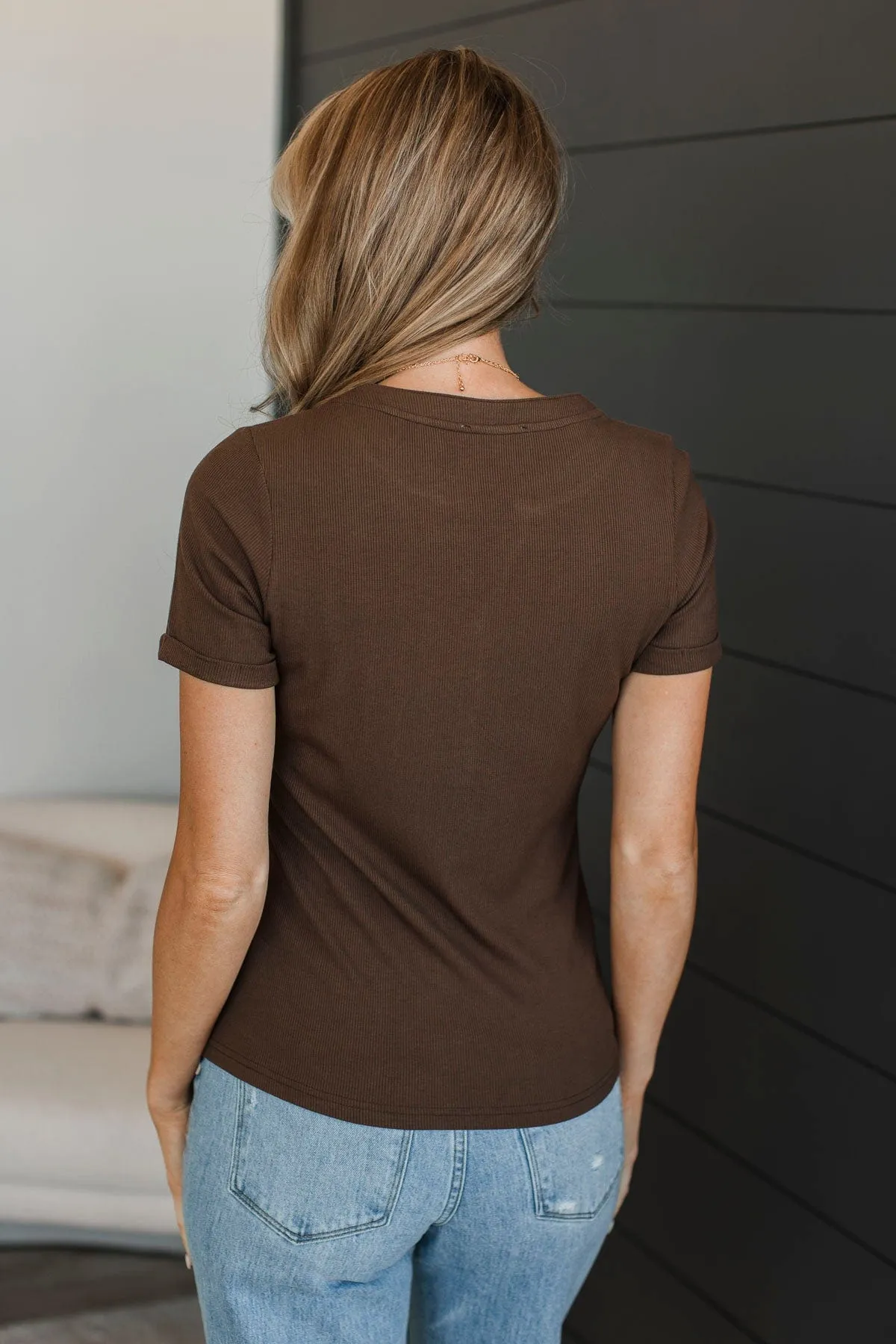 Seeking Adventure Short Sleeve Top- Brown