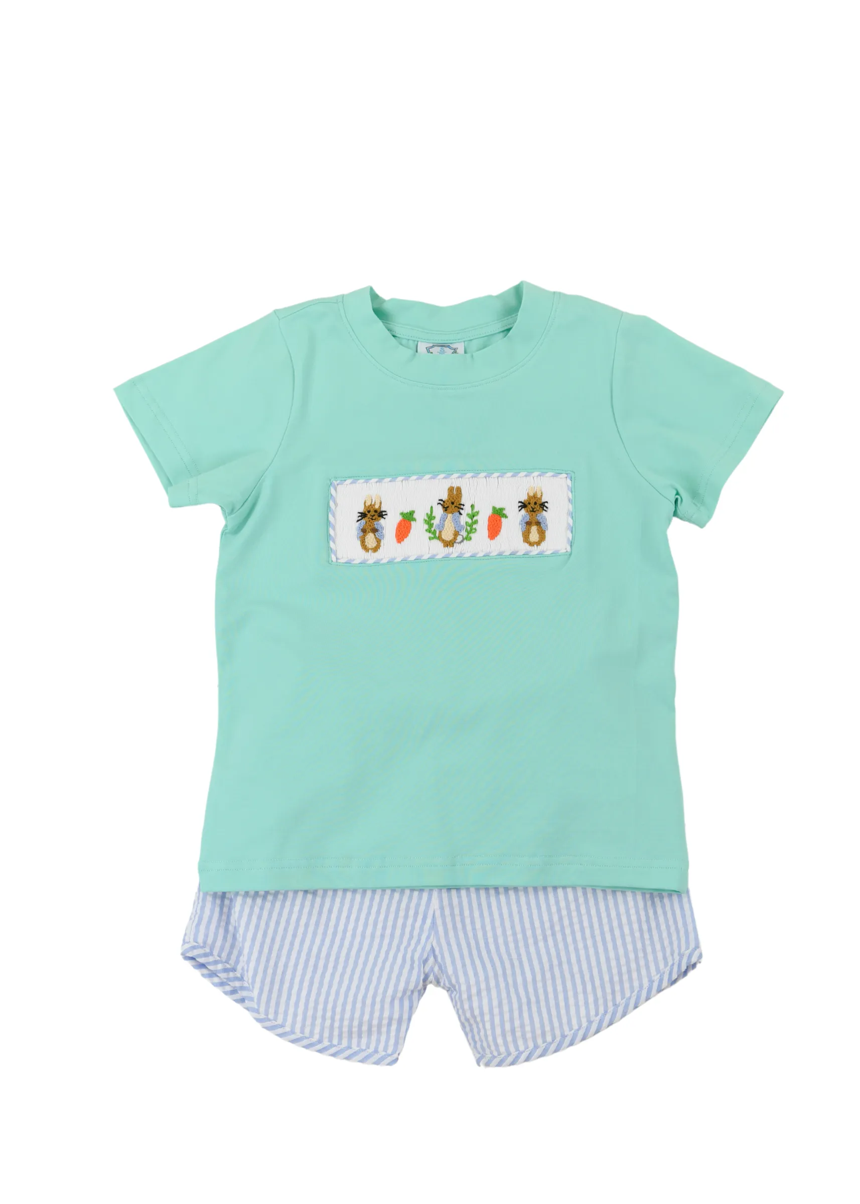Seersucker Carrot Patch Boy Short Set