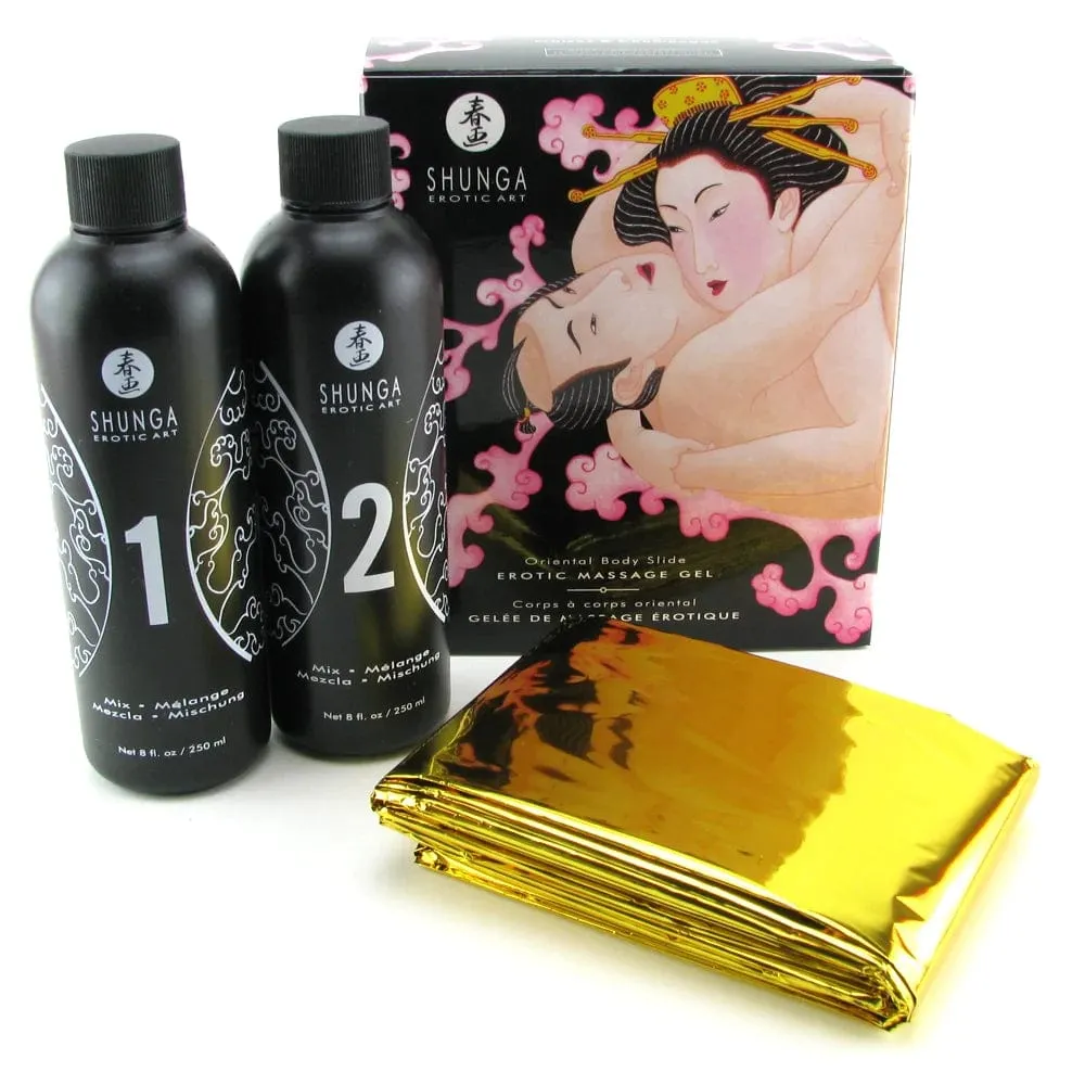 Shanga Oriental Nuru Body Slide Kit in Strawberries and Champagne