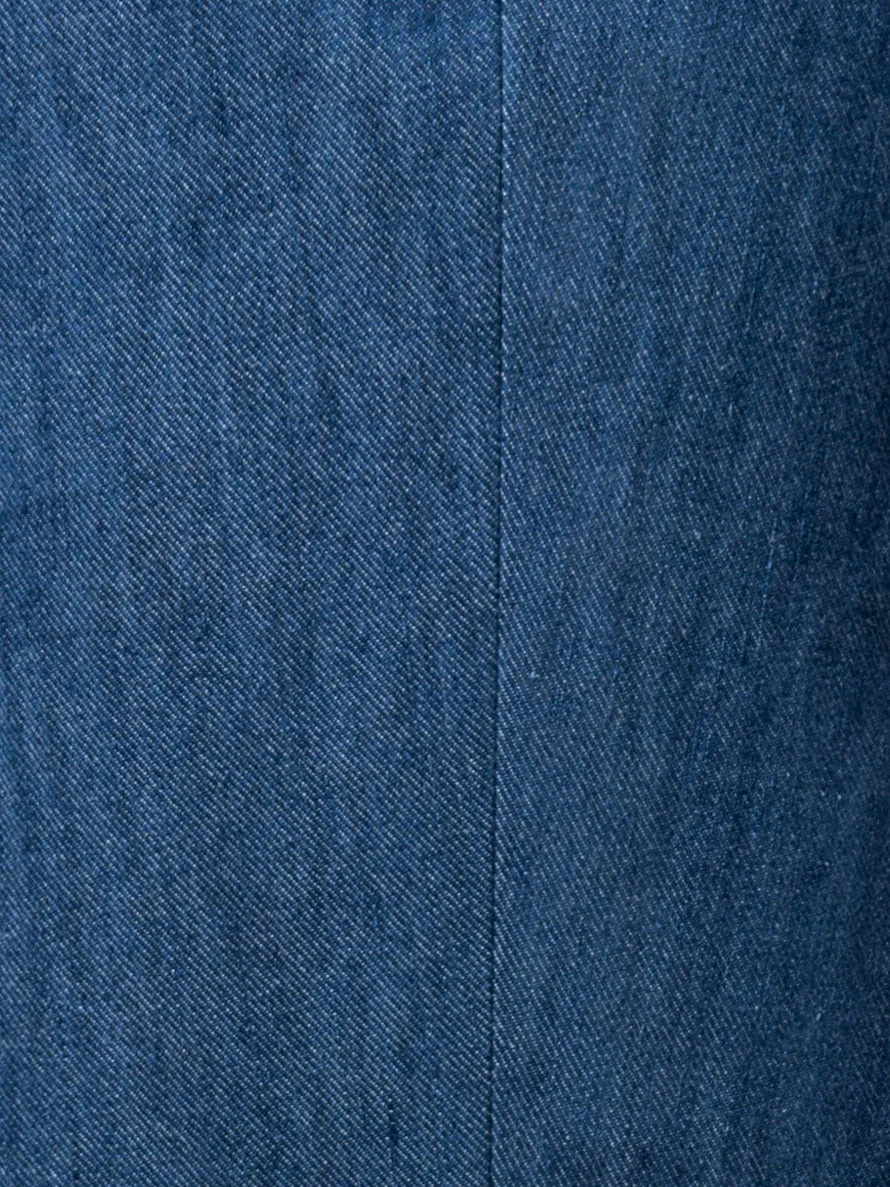 Slim Ankle-Length Cotton Denim Stretch Pants