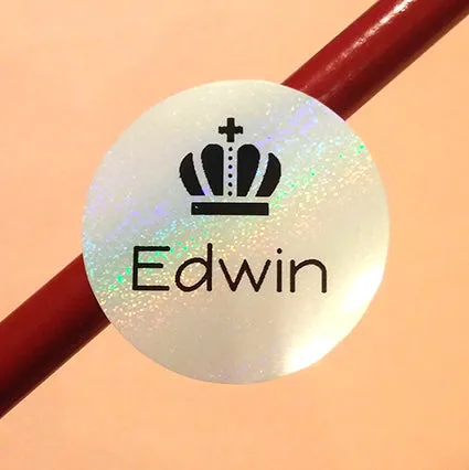 Snow Pearl Round Dishwasher Safe Name Labels