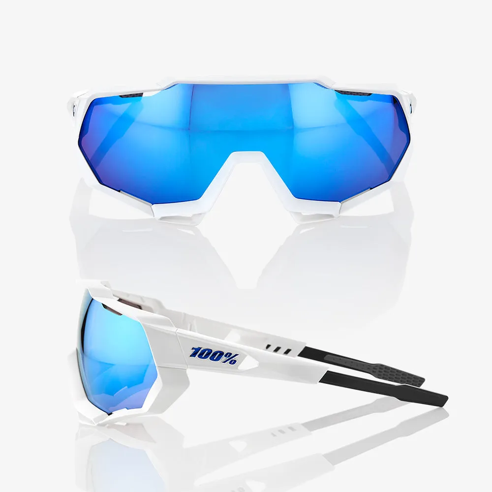 SPEEDTRAP-Matte White / HiPER Blue Multilayer Mirror