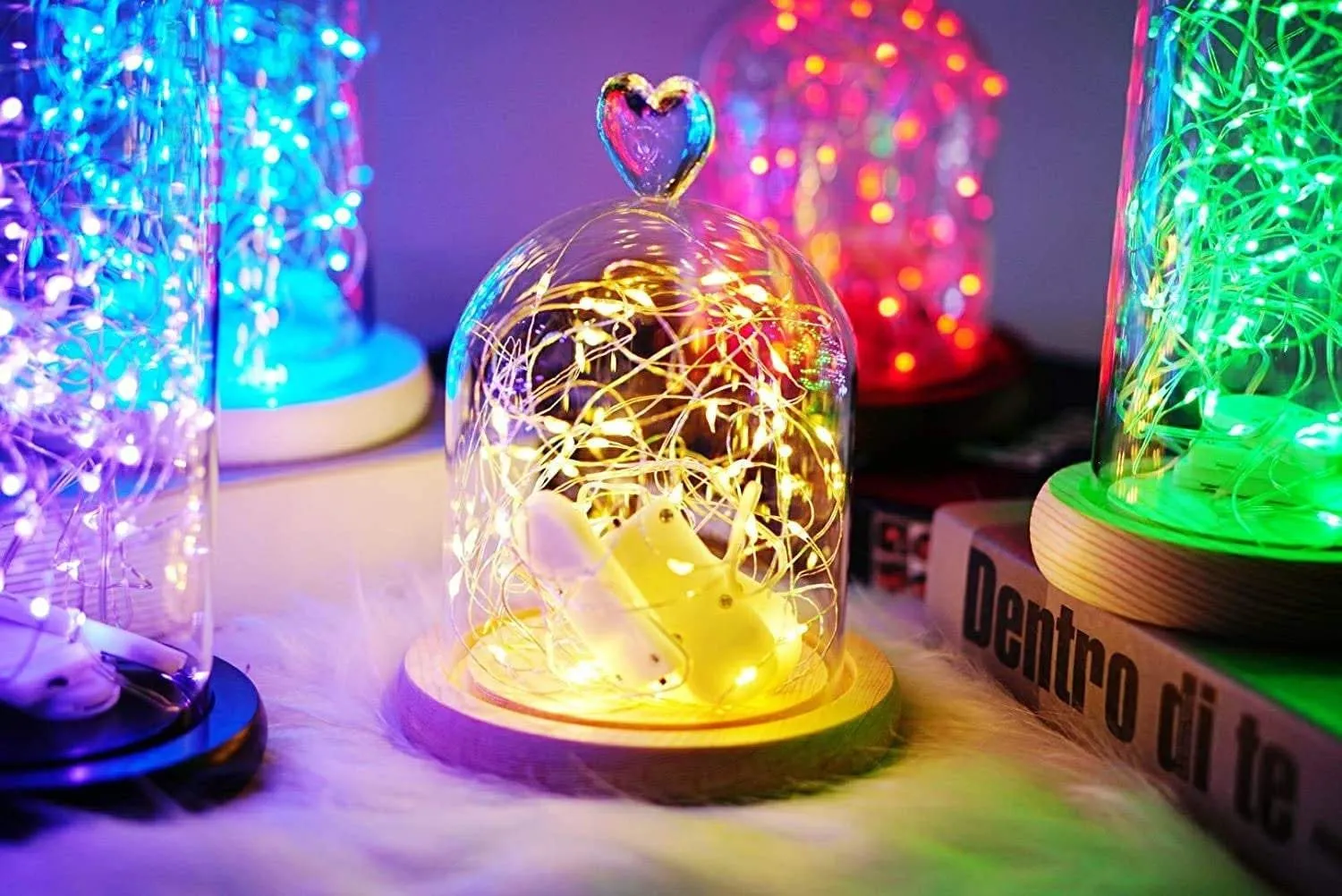 Starry fairy string lights led firefly silver color wire lights 20 led 7.2ft battery powered lights for diy wedding party jar centerpiece