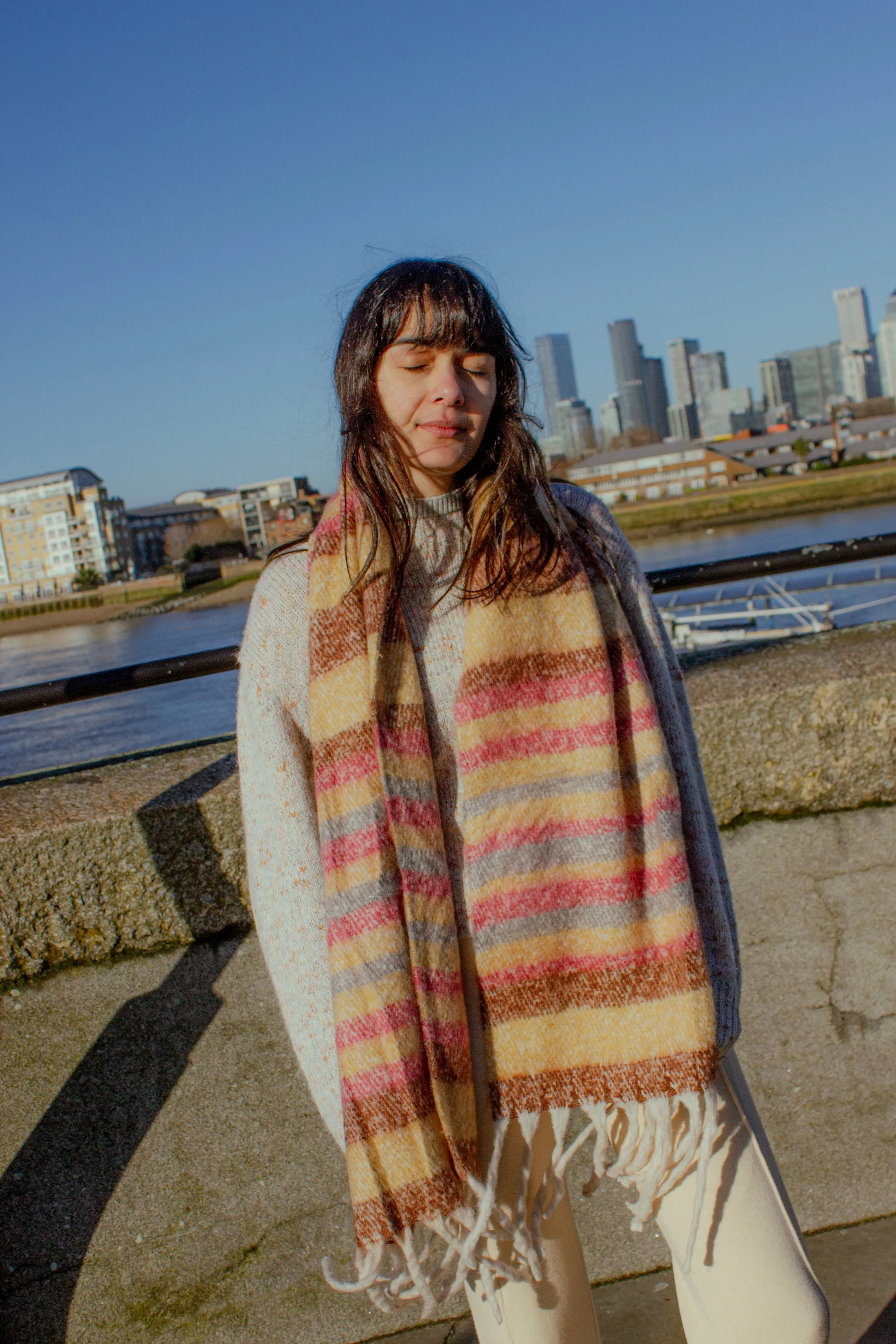 Striped Warm Wrap Scarf