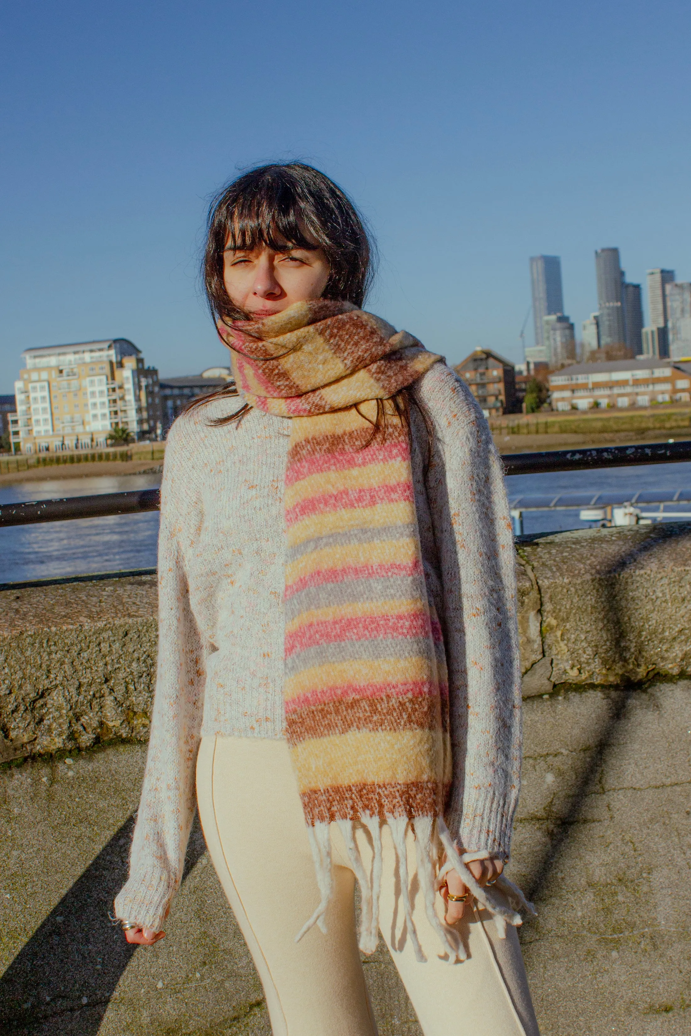 Striped Warm Wrap Scarf