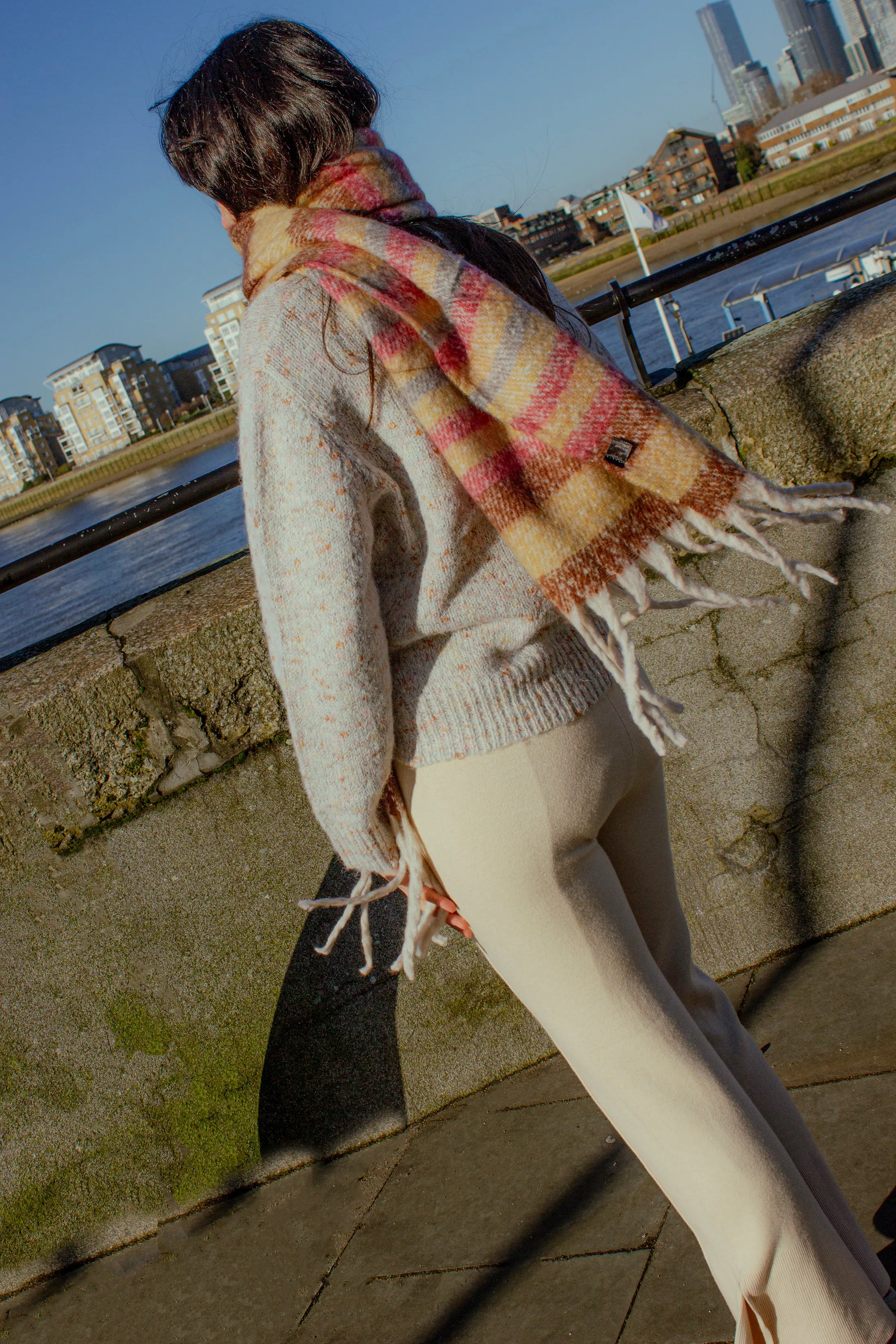 Striped Warm Wrap Scarf