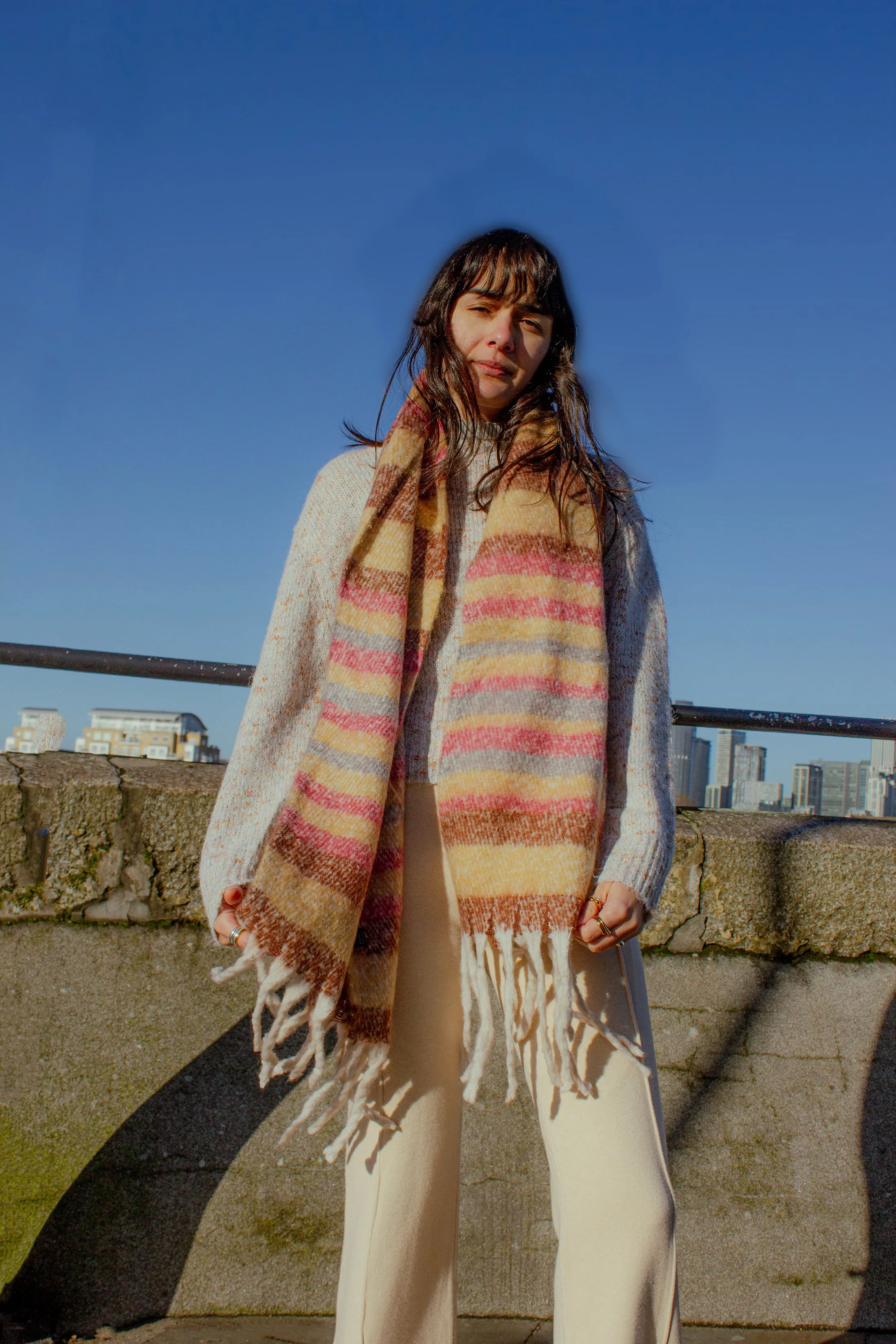 Striped Warm Wrap Scarf