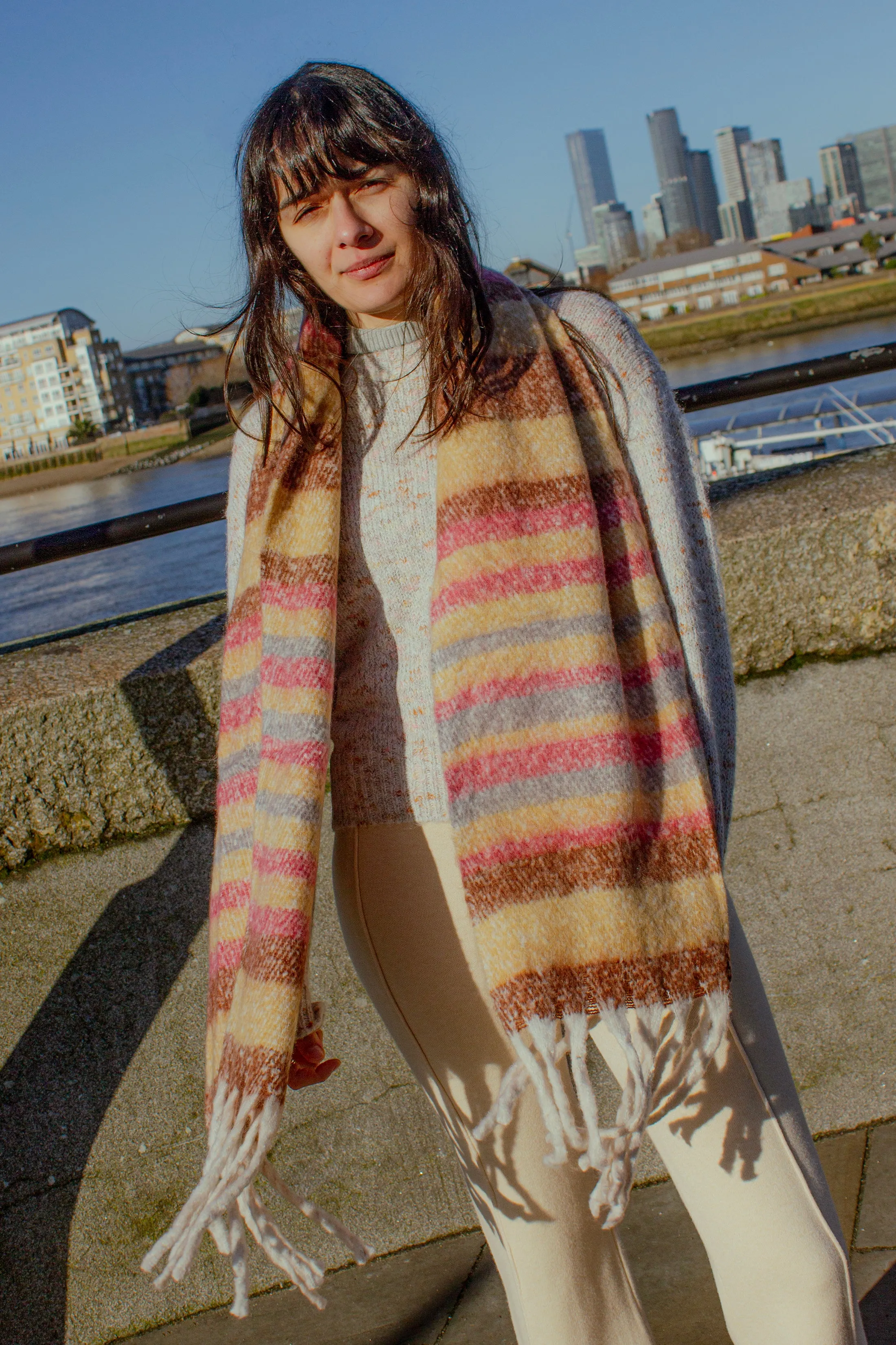 Striped Warm Wrap Scarf