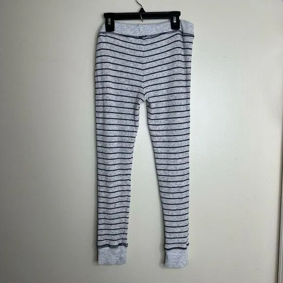 Sundry Rise and Shine Thermal Pajama PJ Pants Gray Stripe size 1 / Small