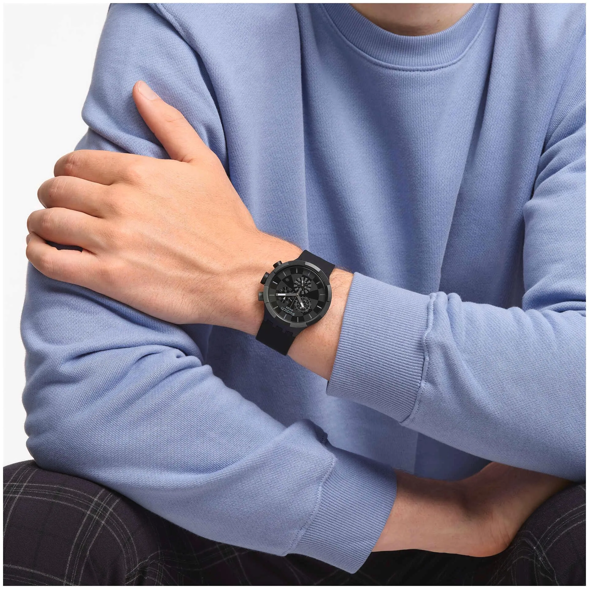 Swatch Checkpoint Black Originals Big Bold 47mm SB02B400 watch