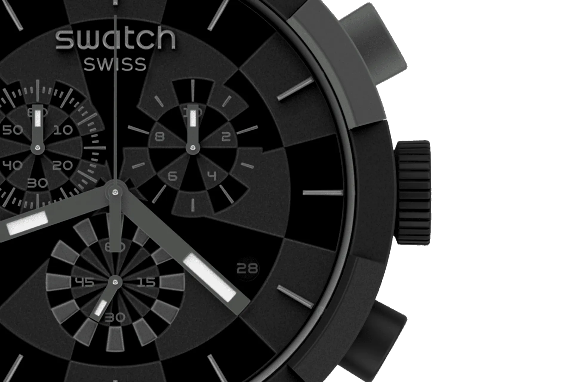 Swatch Checkpoint Black Originals Big Bold 47mm SB02B400 watch