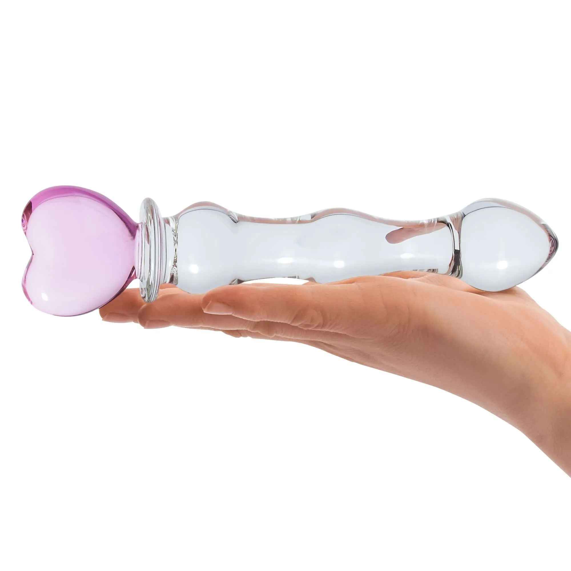 Sweetheart Glass Dildo: An 8-inch Elegance in Pink/Clear for Heartfelt Pleasure