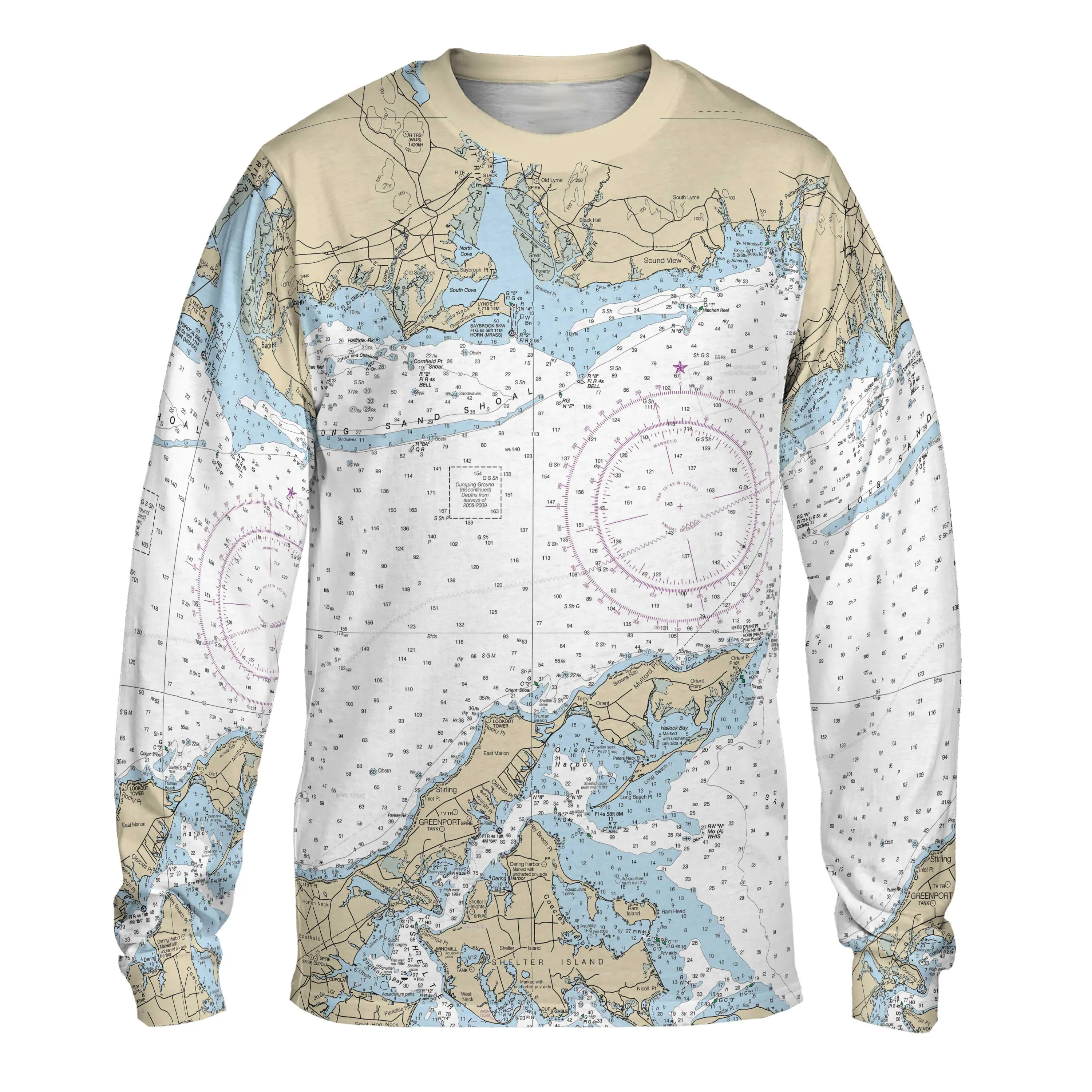 The Old Saybrook to Greenport Long Sleeve Performance Tee