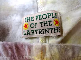 The People of the Labyrinths Amsterdam. Vintage tie dye stretch PEACE graphic pants