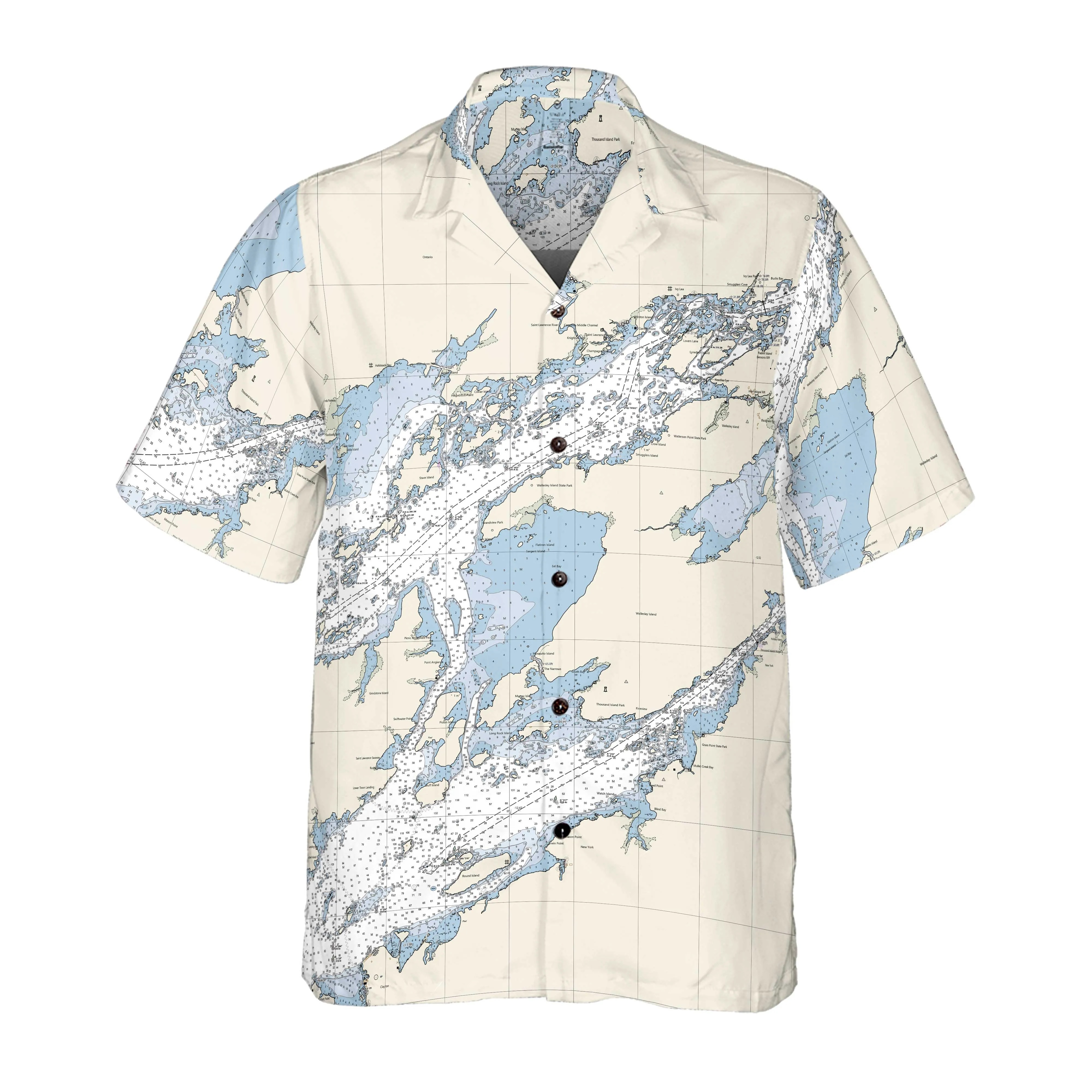 The Thousand Islands Coconut Button Camp Shirt