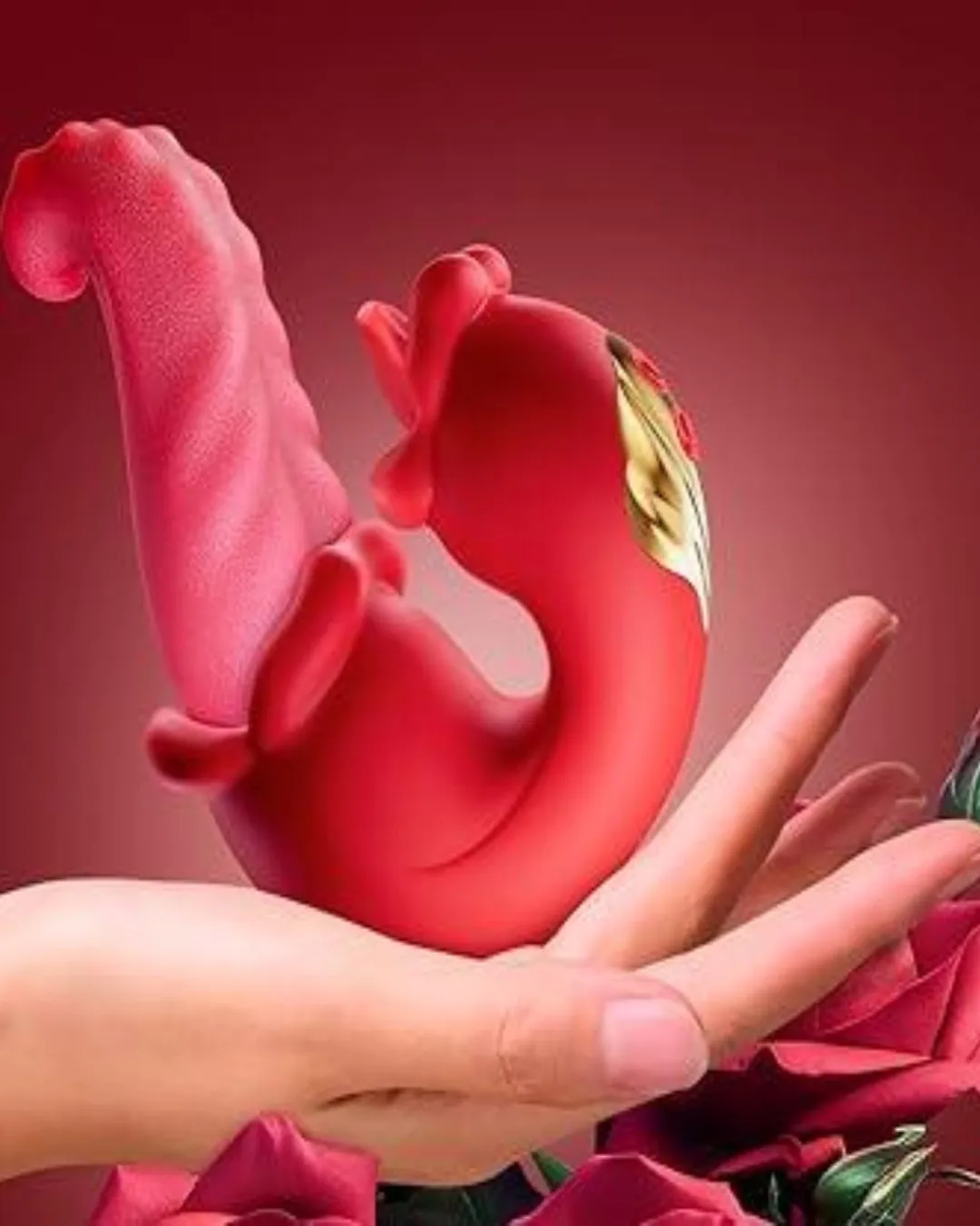 The Tongue Toy - Twin Rose Swirling Waterproof Rechargeable Vibrator