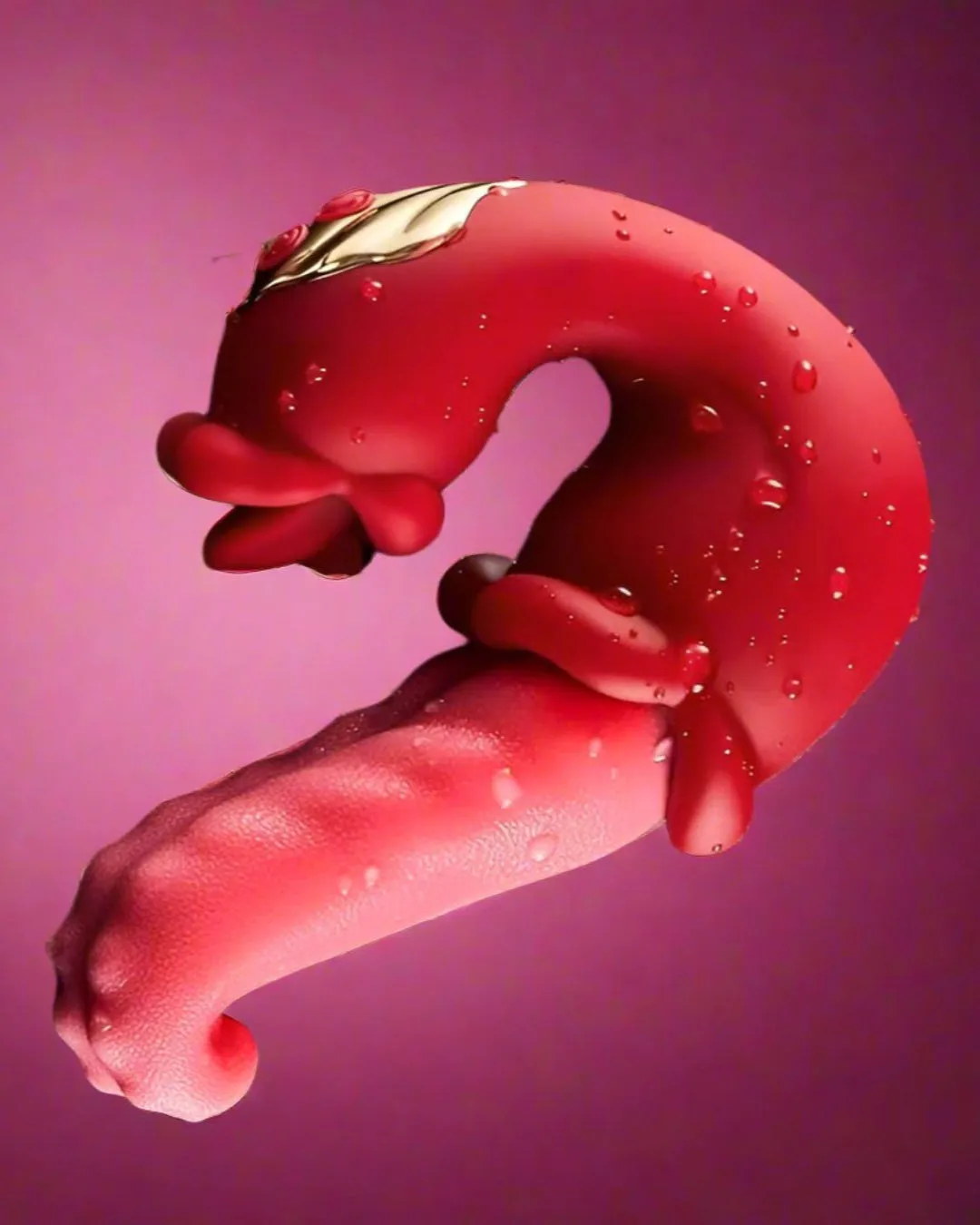 The Tongue Toy - Twin Rose Swirling Waterproof Rechargeable Vibrator