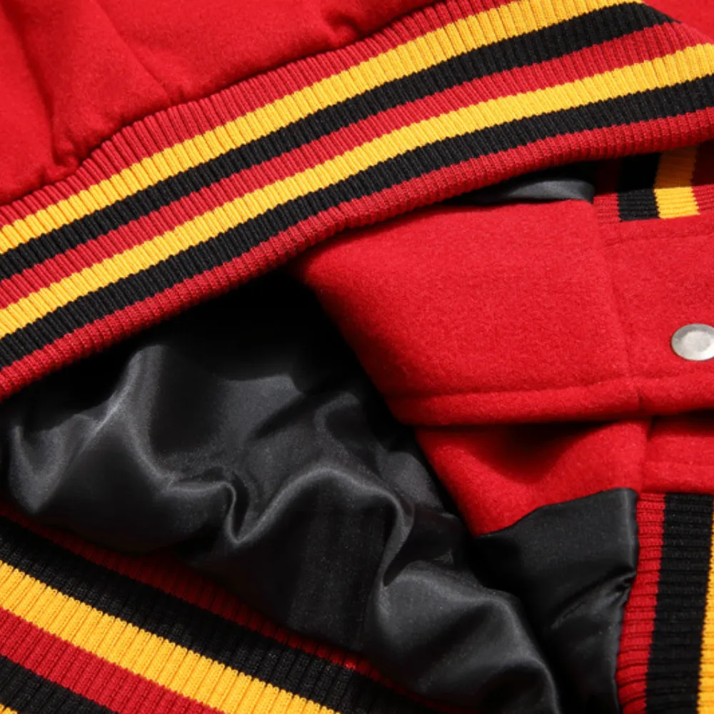 Towel Embroidered PU Splicing Jacket