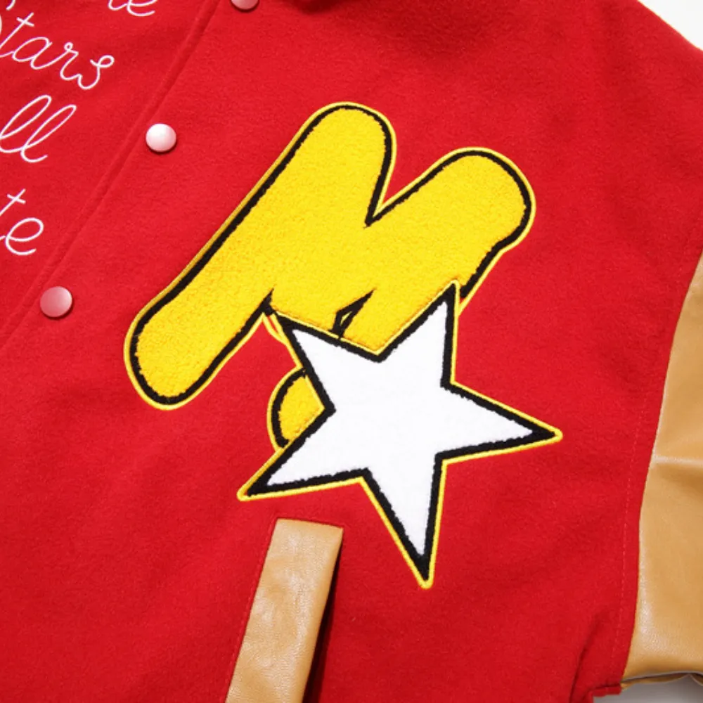 Towel Embroidered PU Splicing Jacket
