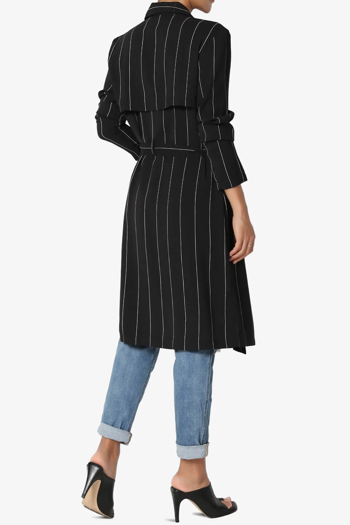 Tranquil Striped Self Tie Longline Jacket