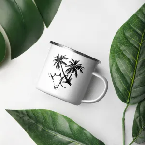 Tropical Goat Enamel Coffee Mug – Adventure-Ready & Stylish