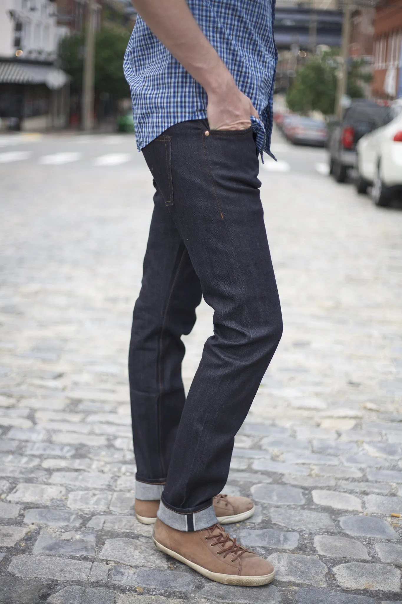 UB122 11oz Skinny Fit Stretch Raw Selvedge Denim Indigo