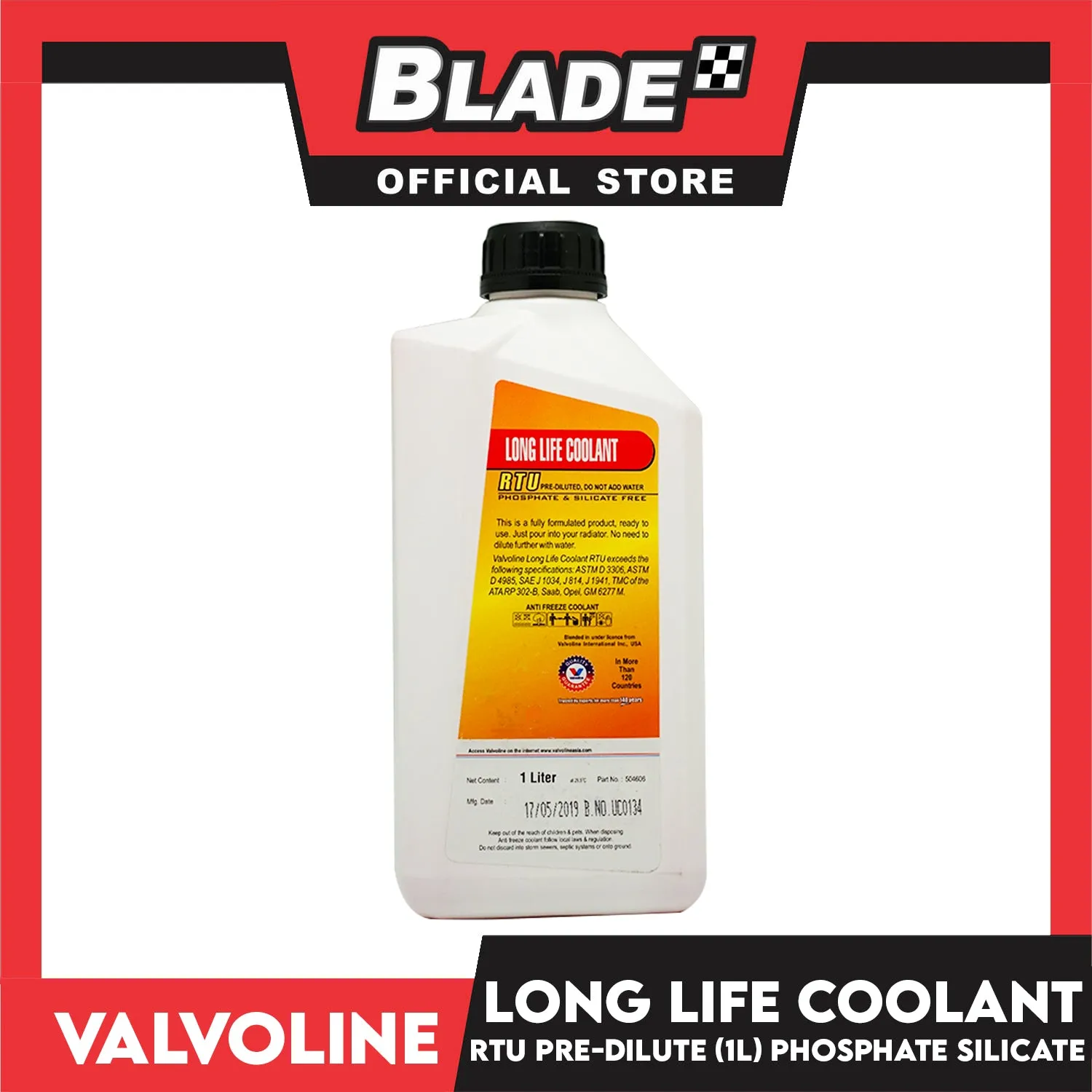 Valvoline Long Life Coolant RTU Pre-Diluted Phosphate & Silicate Free 1L