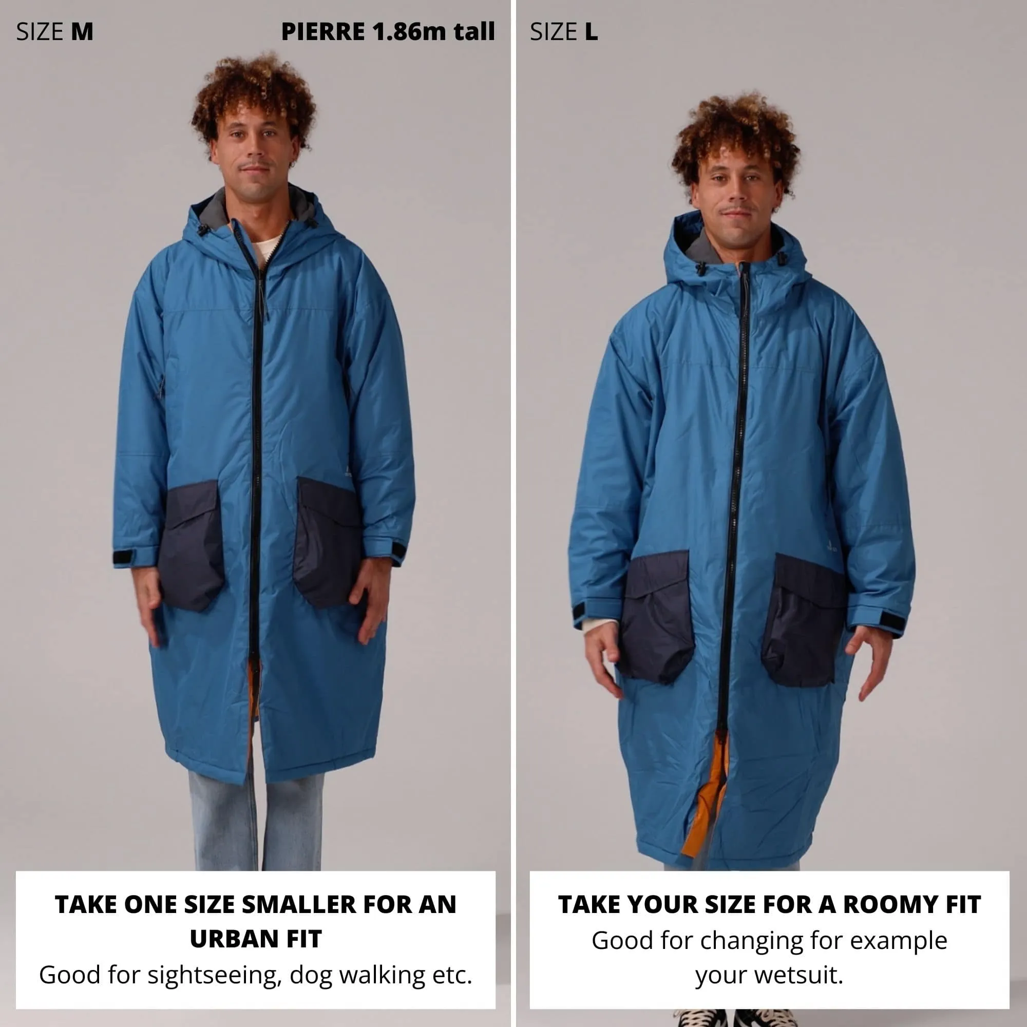 VOITED Original Outdoor Change Robe & Drycoat for Surfing, Camping, Vanlife & Wild Swimming  - Ocean Navy