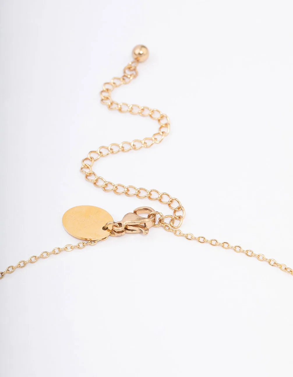 Waterproof Gold Plated Stainless Steel Diamante & Heart Necklace