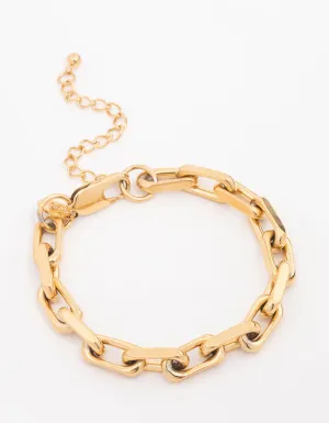 Waterproof Gold Plated Stainless Steel Link Chain Bracelet