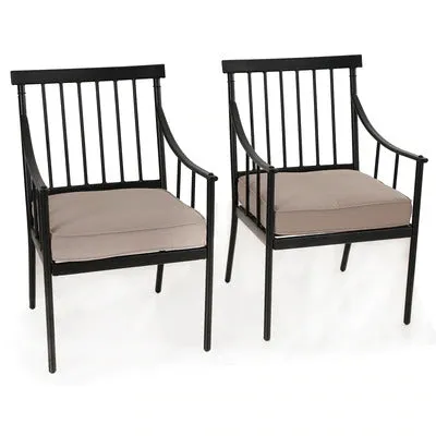 Wayfair Item! PHI VILLA 2-Piece Stylish Steel Patio Outdoor Dining Chairs Set - Retails $320US 