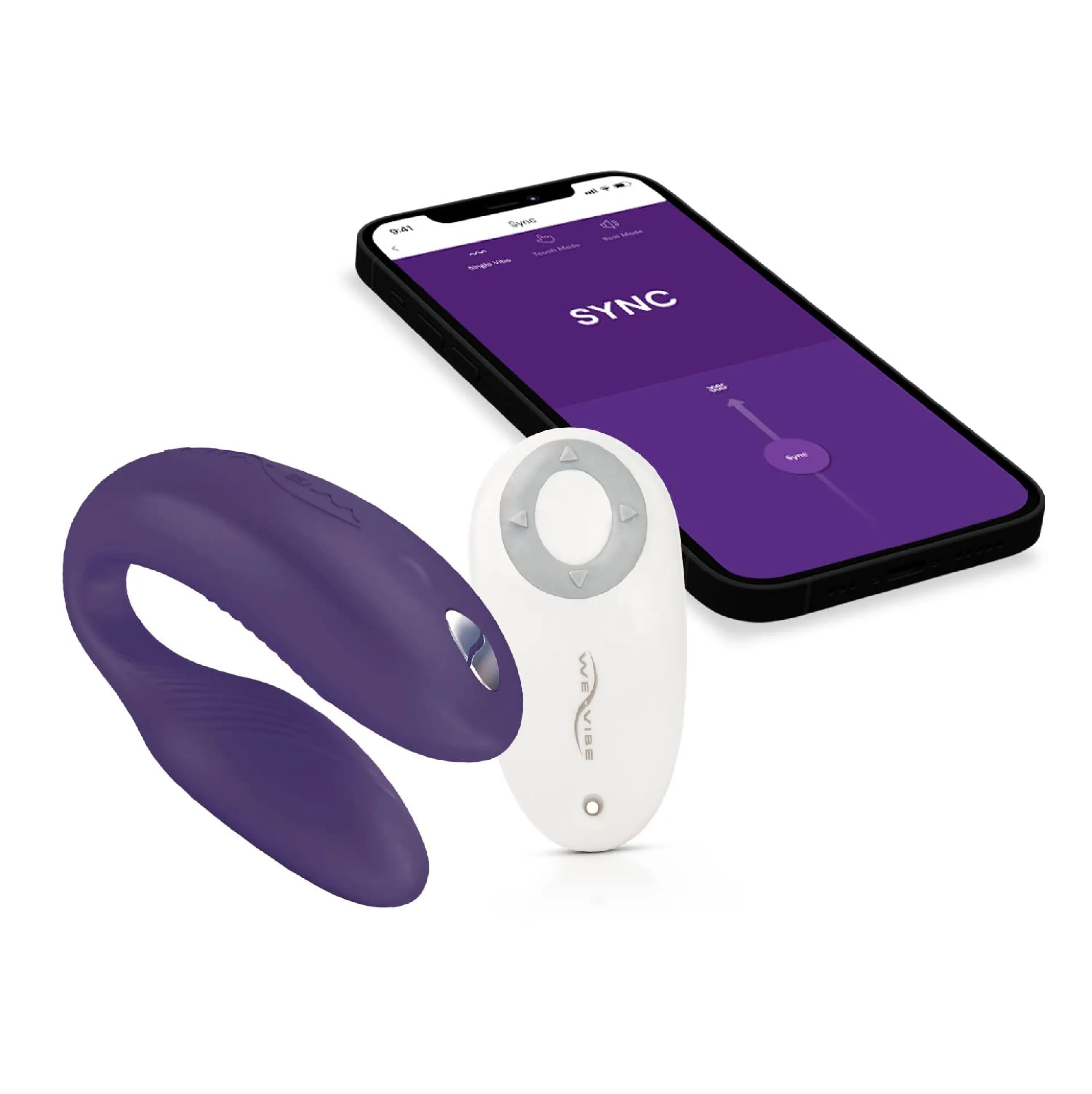 We-Vibe Sync Rechargeable Silicone Couples Vibrator with Remote Control - Purple