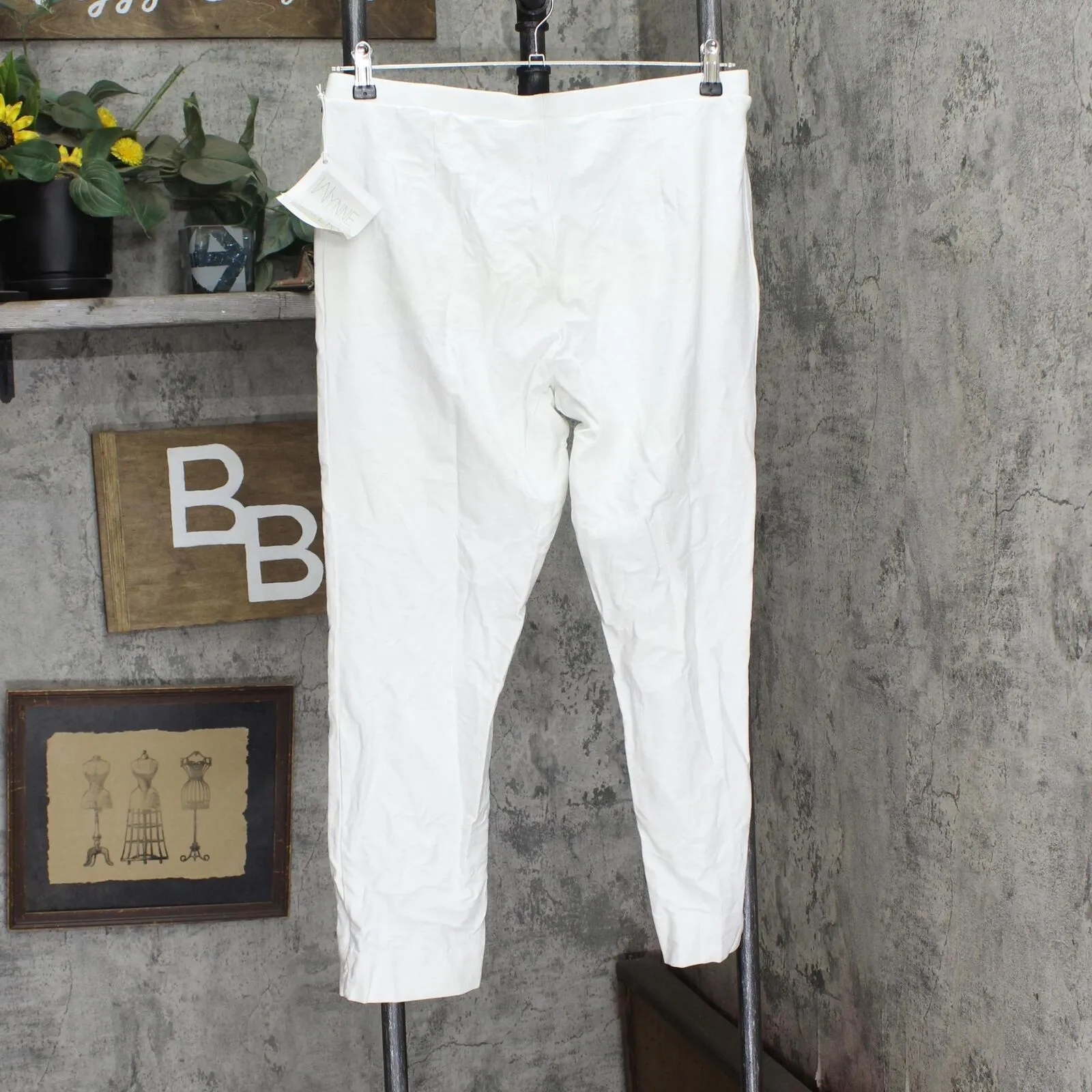 Wynne Layers Womens Crepe Stretch Pull On Pants 694612 Cloud White L
