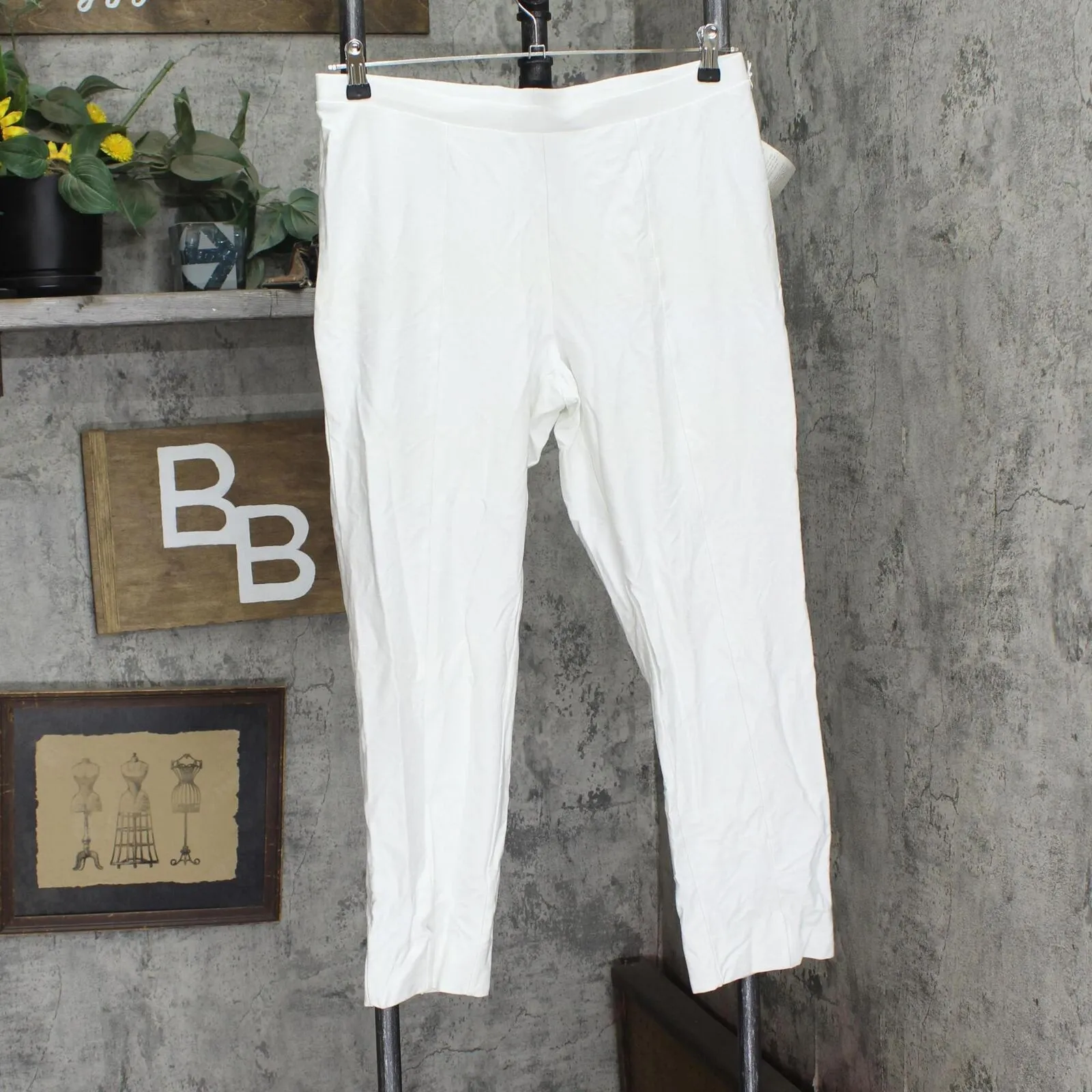 Wynne Layers Womens Crepe Stretch Pull On Pants 694612 Cloud White L