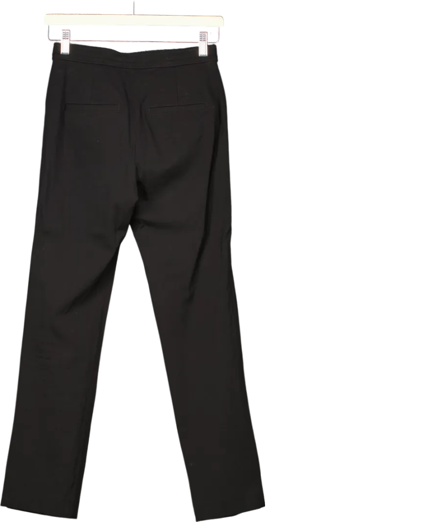 ZARA Black Stretch Split Hem Trousers UK XS